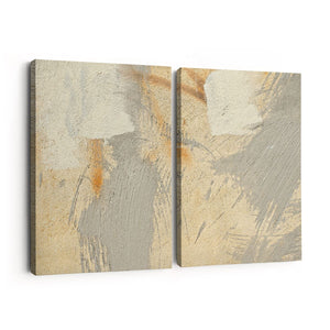 Canvas schilderij tweeluik Abstracte Kunst van een Cementen Muur