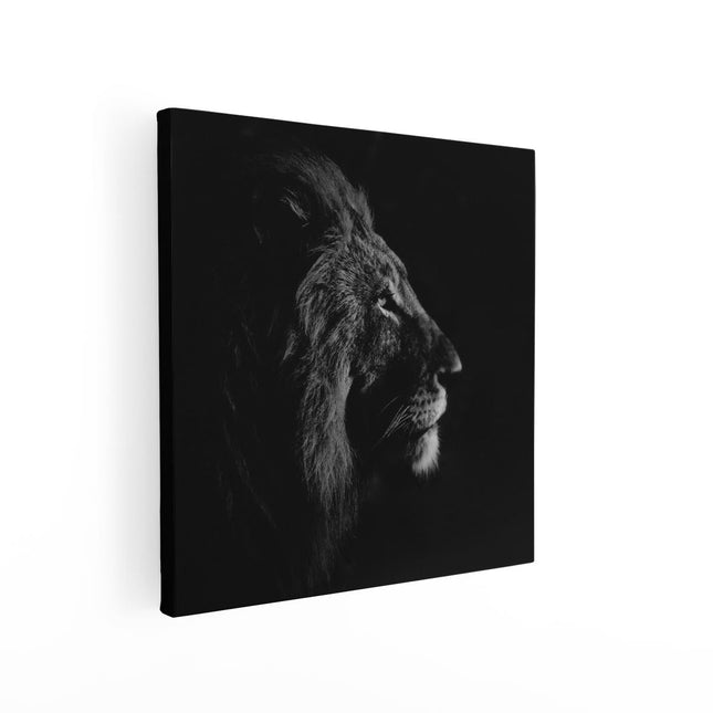 Canvas schilderij vierkant Leeuw - Leeuwenkop