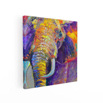 Canvas schilderij vierkant Olifant Van Olieverf - Kleur - Abstract