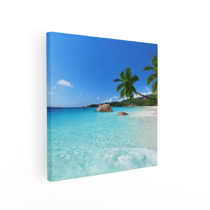 Canvas schilderij vierkant Tropisch Strand En Zee 