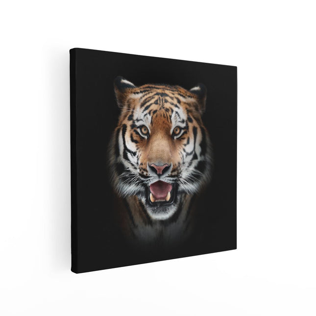 Canvas schilderij vierkant Tijgerkop - Tijger