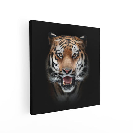 Canvas schilderij vierkant Tijgerkop - Tijger