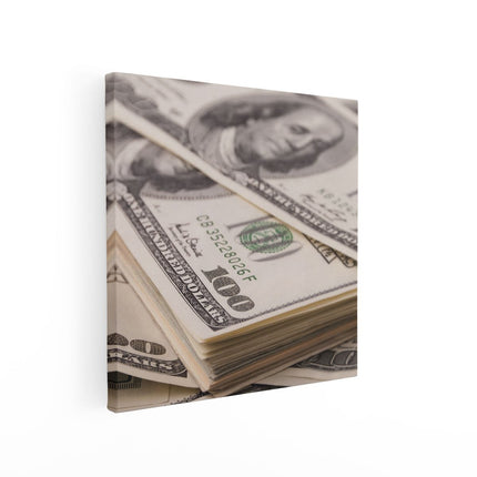 Canvas schilderij vierkant Dollar Geld Briefjes