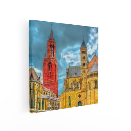 Canvas schilderij vierkant Basiliek van Sint Servaas in Maastricht