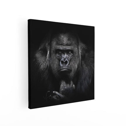 Canvas schilderij vierkant Gorilla - Zwart Wit