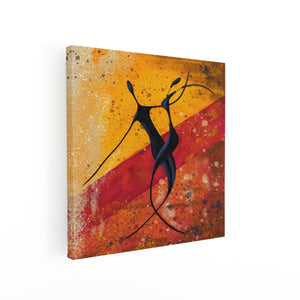 Canvas schilderij vierkant Abstracte Kunst - Dansend Afrikaans Paar