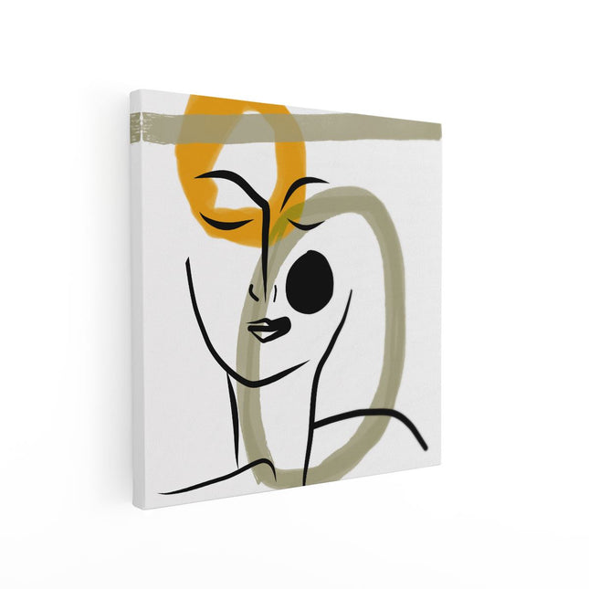 Canvas schilderij vierkant Abstracte Kunst van een Gezicht