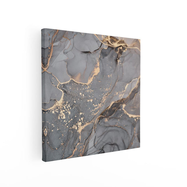Canvas schilderij vierkant Abstracte Luxe Kunst van Marmer met Goud