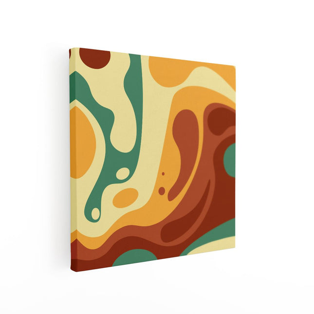 Canvas schilderij vierkant Abstracte Kunst - Organische Kleurrijke Vormen