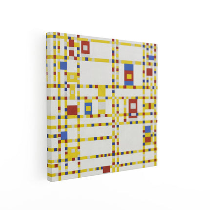 Canvas schilderij vierkant Broadway Boogie Woogie - Piet Mondriaan