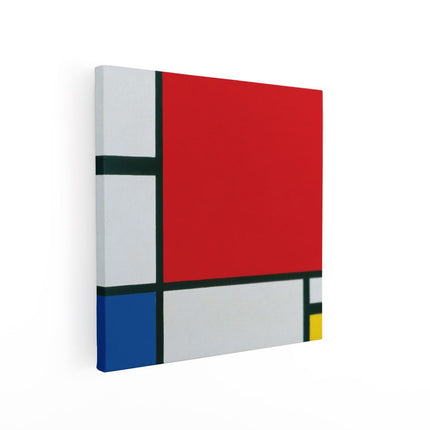 Canvas schilderij vierkant Compositie 2, in Rood, Blauw en Geel - Piet Mondriaan