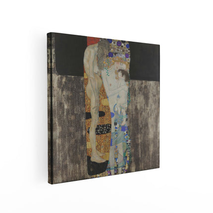 Canvas schilderij vierkant De Drie Levensfasen van de Vrouw - Gustav Klimt