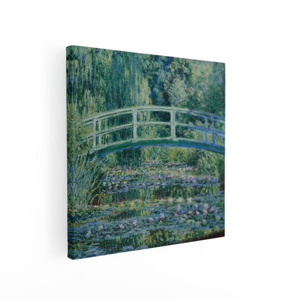 Canvas schilderij vierkant De Japanse Brug en de Waterlelies - Claude Monet