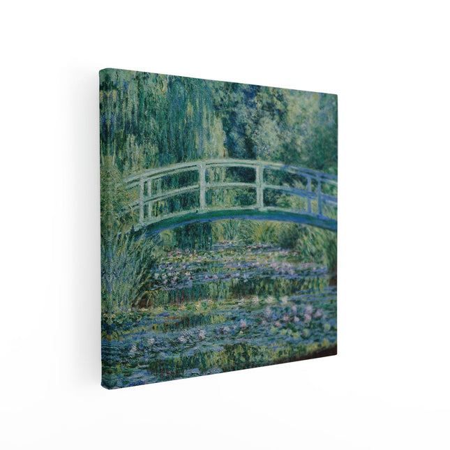 Canvas schilderij vierkant De Japanse Brug en de Waterlelies - Claude Monet