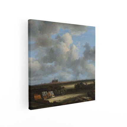 Canvas schilderij vierkant Gezicht op Haarlem met Bleekvelden - Jacob van Ruisdael