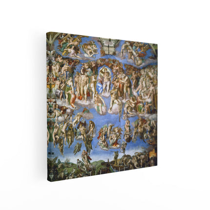 Canvas schilderij vierkant Het Laatste Oordeel - Michelangelo