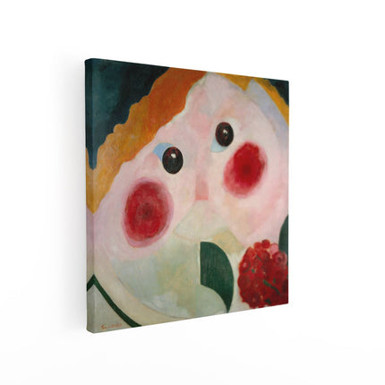 Canvas schilderij vierkant Meisje met Ranonkels - Theo van Doesburg