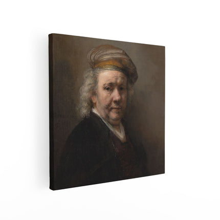 Canvas schilderij vierkant Zelfportret van Rembrandt van Rijn