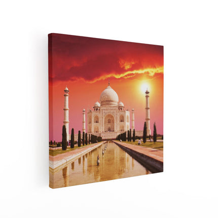 Canvas schilderij vierkant Taj Mahal Paleis in India