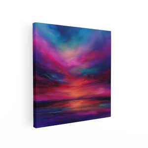 Canvas schilderij vierkant Abstract Kunstwerk van een Zonsondergang