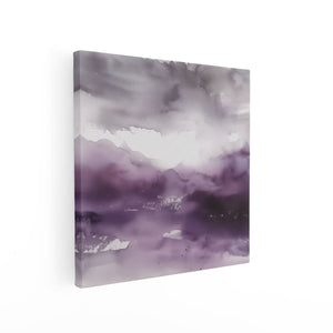 Canvas schilderij vierkant Aquarelkunstwerk van een Paarse Lucht