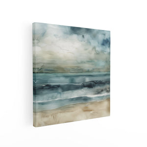 Canvas schilderij vierkant Aquarelkunstwerk van de Oceaan
