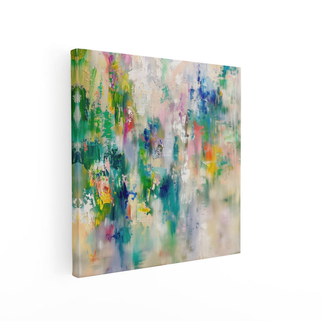 Canvas schilderij vierkant Abstract Kunstwerk met Heldere Kleuren