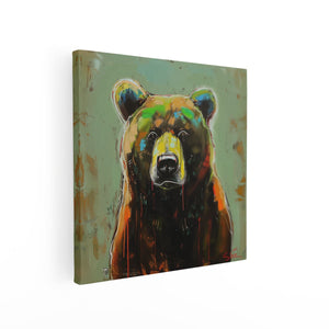 Canvas schilderij vierkant Kunstwerk van een Beer
