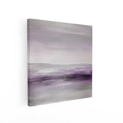 Canvas schilderij vierkant Abstract Kunstwerk in Paars en Grijs