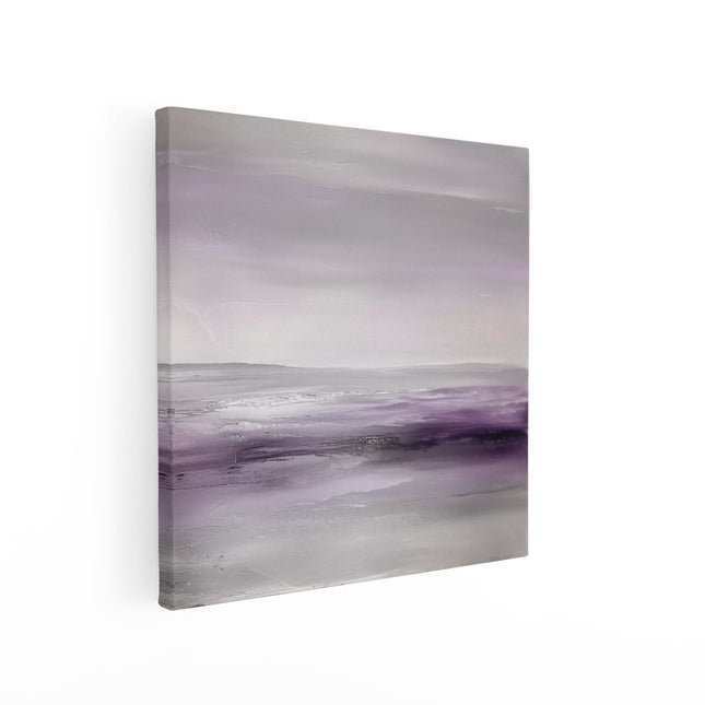 Canvas schilderij vierkant Abstract Kunstwerk in Paars en Grijs