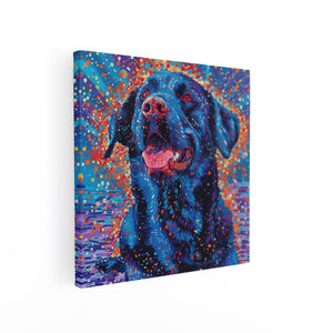 Canvas schilderij vierkant Zwart Labrador Retriever-Kunstwerk