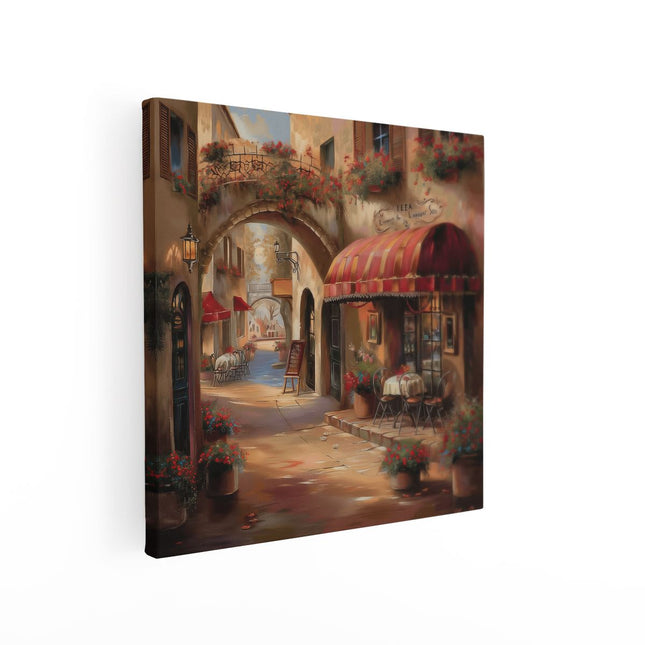 Canvas schilderij vierkant Kunstwerk van een Straatbeeld