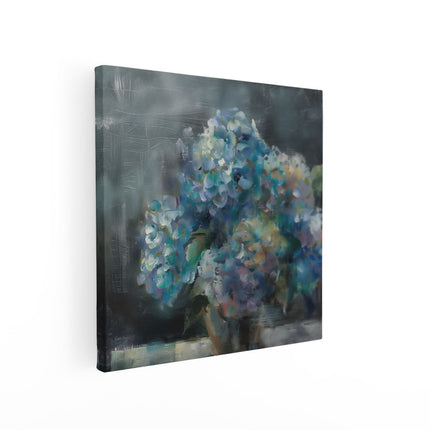 Canvas schilderij vierkant Kunstwerk van Bloemen in een Vaas