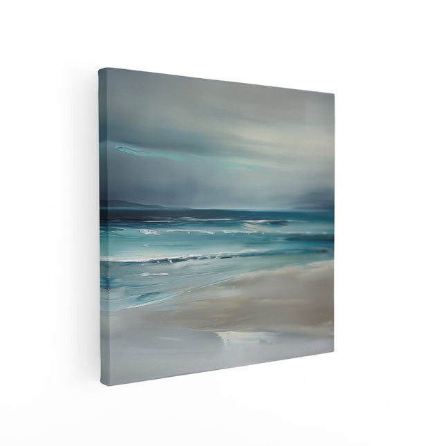 Canvas schilderij vierkant Abstract Kunstwerk van een Strand