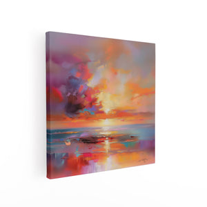 Canvas schilderij vierkant Abstract Kunstwerk van een Zonsondergang