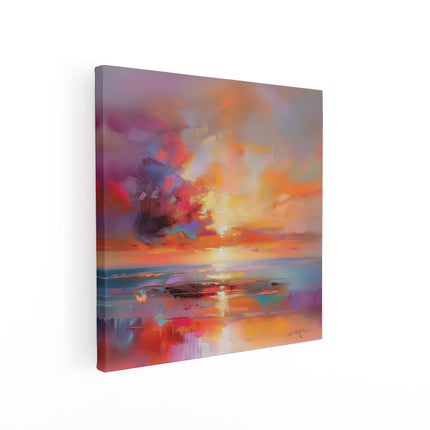 Canvas schilderij vierkant Abstract Kunstwerk van een Zonsondergang