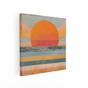 Canvas schilderij vierkant De Zon komt op boven de Oceaan