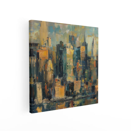 Canvas schilderij vierkant Kunstwerk van de Skyline van New York