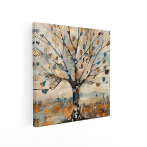 Canvas schilderij vierkant Abstract Kunstwerk van een Boom