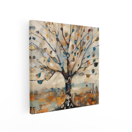 Canvas schilderij vierkant Abstract Kunstwerk van een Boom