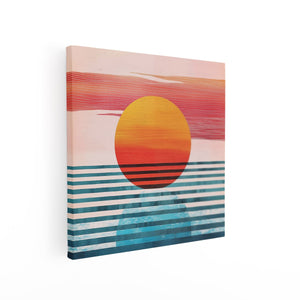 Canvas schilderij vierkant De Zon komt op boven de Oceaan