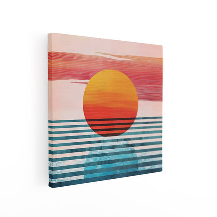 Canvas schilderij vierkant De Zon komt op boven de Oceaan
