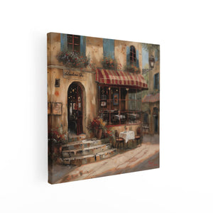 Canvas schilderij vierkant Kunstwerk van een Café