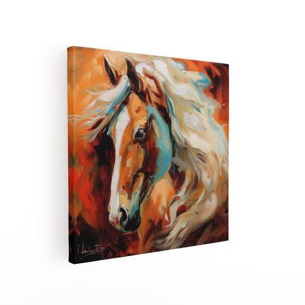 Canvas schilderij vierkant Kunstwerk van een Paard