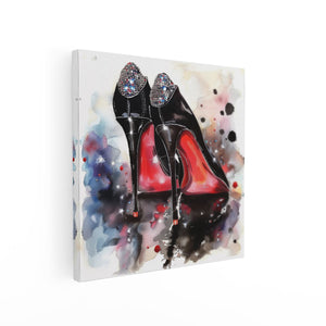 Canvas schilderij vierkant Christian Louboutin Hoge Hakken