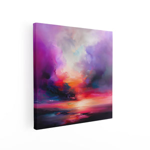 Canvas schilderij vierkant Abstract Kunstwerk van een Zonsondergang