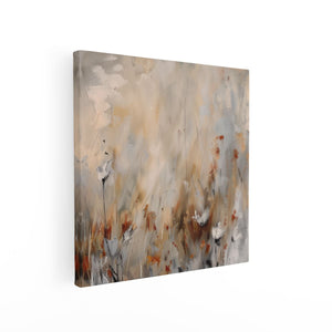 Canvas schilderij vierkant Abstract Kunstwerk van Bloemen in een Veld