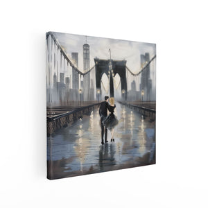 Canvas schilderij vierkant Brooklyn Brug Brooklyn Brug Brooklyn Brug Brooklyn Brug Brooklyn Brug Brooklyn Brug