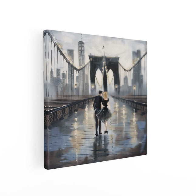 Canvas schilderij vierkant Brooklyn Brug Brooklyn Brug Brooklyn Brug Brooklyn Brug Brooklyn Brug Brooklyn Brug