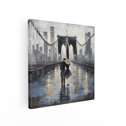 Canvas schilderij vierkant Brooklyn Brug Brooklyn Brug Brooklyn Brug Brooklyn Brug Brooklyn Brug Brooklyn Brug